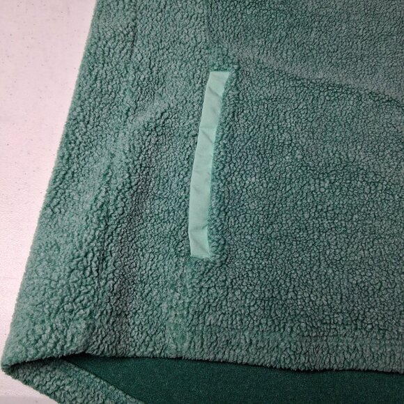 LL Bean Fleece Jacket Women S Green Tumbled Sherpa 1/4 Snap Up Gorpcore Outdoors - Picture 12 of 12